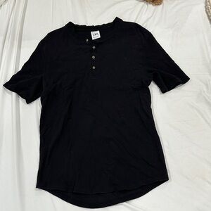 Zara Black Men’s Short-Sleeve Henley Polo